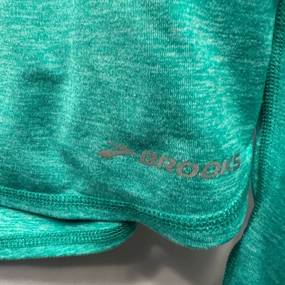 Women's Brooks 1/2 Zip Sweat-Wicking Long Sleeve Activewear Shirt Green Size L - Picture 4 of 10